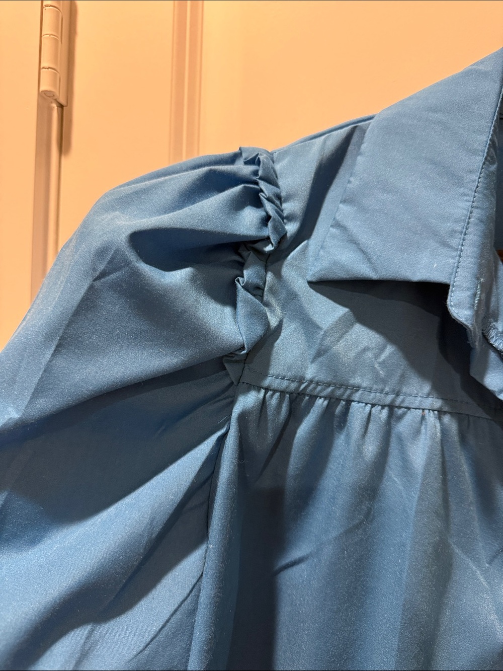 Medium NWT Blue Button-Front Top - Picture 3 of 5